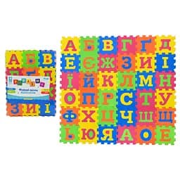 Пазли фомові EVA Український алфавіт, 36 деталей, 9x9x0.8 см, у плівці, 34x25.5x2.5 см
