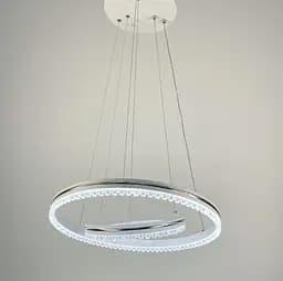 Біла LED люстра на 2 кільця з хромованою смужкою Line.F A 55060/2P WH+CR - мініатюра 4