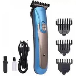 Професійна бездротова акумуляторна машинка ProGemei GM 6057 тример для стриження волосся синій металік