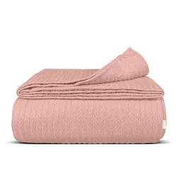Плед-покрывало Cosas Sakura Knitted Braid косичка 160х230 см розовый (Blanket_03Sakura_KnittedBraid_160x230)