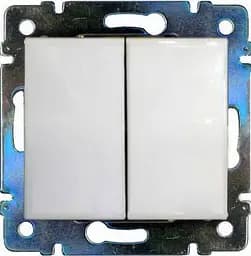 Выключатель Brille на две клавиши белый Cariva 773605