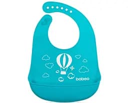 Силиконовый нагрудник с карманом Baboo, синий (90446)