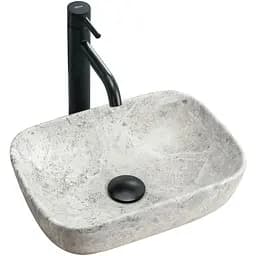 Умивальник Rea Camelia light stone накладний REA-U0362, Сірий