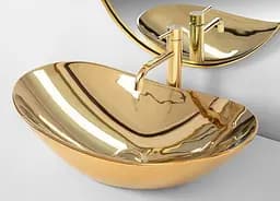 Умивальник Rea Royal 36x62,5 gold (REA-U4545), Глянцева - мініатюра 4