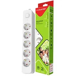 Мережевий фільтр-подовжувач Euroelectric Х5, 10А, 3М, білий (EE-105-3M)