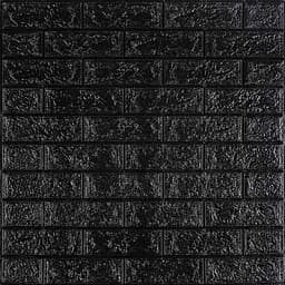 Декоративна 3D панель самоклейка Sticker Wall під цеглу Чорна 700x770x3мм (019-3)