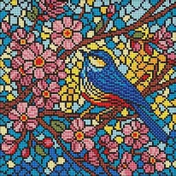 Алмазная мозаика Витраж. Синица Ideyka AMO8326, 30х30 см