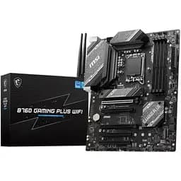 Материнська плата MSI LGA1700, B760 Gaming PLUS WIFI, B760, 4xDDR5, Int.Video(CPU), 4xSATA3, 2xM.2, 2xPCI-E 16x 4.0, 3xPCI-E 16x 3.0, ALC897, RTL8125BG, WiFi 6E, Bluetooth 5.3, 8xUSB3.2/6xUSB2.0, HDMI/DP, ATX - мініатюра 2