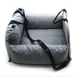 Автокрісло сумка-переноска лежак Zoo-hunt Бліць для котів та малих порід собак 50х60х42 см сіра