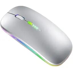 Мишка безшумна комп'ютерна бездротова Macarone Bluetooth USB що перезаряджається Сірий
