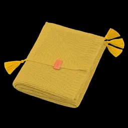 Уцінка. Дитяча ковдра BabyOno бамбукове з бахромою 100х75 см жовта (546/03)