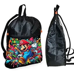 Рюкзак-мешок для обуви,спортивной формы Супер Марио "Super Mario" детская сумка для сменки (01333)