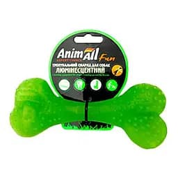 Игрушка AnimAll Fun кость для собак люминесцентная 15 см зеленая