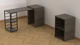 Стіл-тумба трансформер Смарт 2/2 Ferrum-decor 750x1450x600 Чорний метал ДСП Дуб Сонома Трюфель 16 мм (FRD-105106) - мініатюра 8