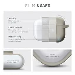 Силіконовий чохол для навушників Apple AirPods Pro 3, Hang Case, білий, ультратонкий захисний кейс товщиною 2 мм, захист від подряпин, пилу та ударів, компактний, з карабіном для кріплення, ArmorStandart (ARM88285) - мініатюра 3