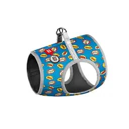 Шлея для собак мягкая Waudog Clothes c QR паспортом, рисунок ВАУ, S2, В 46-50 см, С 43-45 см