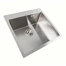 Кухонна мийка Platinum Handmade 50x50 нержавійка (сифон круглий 3.0/0.8) - мініатюра 2