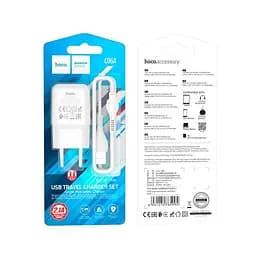 Адаптер мережевий HOCO Lightning cable single port charger set C96A чорний - мініатюра 8