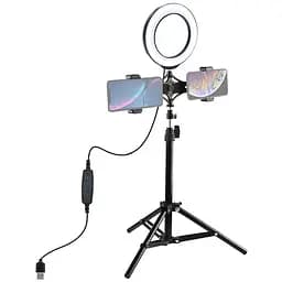 Кільцева USB LED лампа Puluz PKT3037 6.2+ штатив 70 cм