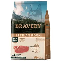 Корм для собак середніх та великих порід з іберійською свининою Bravery Dog Iberian Pork Adult Large 12 кг