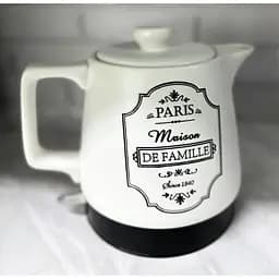 Електрочайник керамічний Maestro MR-072 Paris Maison De Famille 1л 1000 Вт Чорний/Білий - мініатюра 4