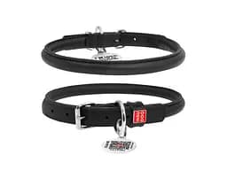 Ошейник для животных WAUDOG Glamour с QR паспортом, круглый, XS d8 мм Д 20-25 см черный (22401)