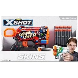 Скорострельный бластер Zuru X-Shot Skins Menace Game Over, 8 патронов (36515B)