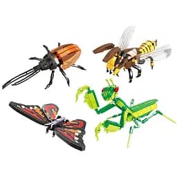 Конструктор насекомые  WOMA развивающий научный  4 в 1 живой мир 727 детали