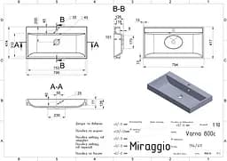 Умивальник Miraggio Varna 800 mirasoft 0001027, Білий матовий - мініатюра 5