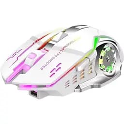 Бездротова ігрова мишка TWS T2 RGB підсвічування USB Charge Bluetooth безшумне з вбудованим акумулятором Білий