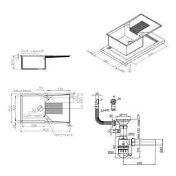 Кухонна мийка Lidz 860x500/240 BLM-14 (LIDZBLM14860500240) - мініатюра 2