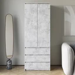 Шафа для одягу Flamecame з 3 шухлядами та поличками всередені з ДСП II FT-210 Бетон