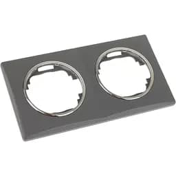 Рамка Brille двойная серая с кольцом цвета хром WB-2F Grey/Ch