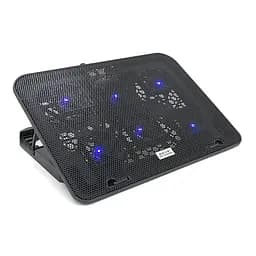 Підставка під ноутбук IceCoorel A9, 10-15.6", 6*60мм 2500±10% RPM, корпус пластик+алюміній, 2xUSB 2.0, 353x255x32mm, Black, Box, Q20