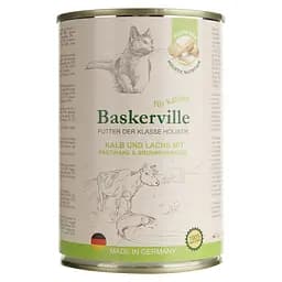 Влажный корм для кошек Baskerville Holistic Kalb und Lachs Телятина и лосось с пастернаком и кресс-салатом, 400 г