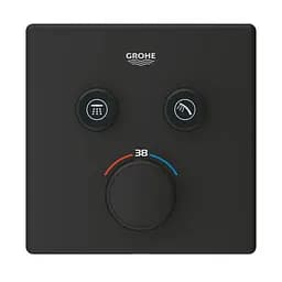 Термостат прихованого монтажу з 2 кнопками управління Grohe Grohtherm SmartControl 102166KF00, Чорний матовий - мініатюра 3