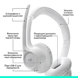 Навушники Zone 300 Wireless Headset BT White (981-001417) Logitech teh0021846 - мініатюра 8