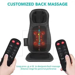 Масажна накидка на крісло Naipo Neck and Back з підігрівом і вібрацією MGBK-C2030 (Black) - мініатюра 8
