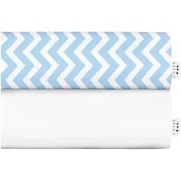 Набір простирадл полуторне Cosas WHITE/LIGHT BLUE ZIGZAG 155х240 см (SetSheet_White_ZigLBlue_155х240)