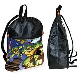 Рюкзак-мешок для обуви,спортивной формы Черепашки-ниндзя детская сумка для сменки с расширителем (01341)