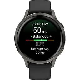 Смарт-годинник Garmin Venu 4 41mm Slate with Black Silicone Band (010-03013-02) [146406] - мініатюра 2