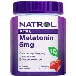 Мелатонин Natrol со вкусом клубники 5 мг 60 таблеток (NTL07585)