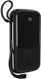Зовнішній акумулятор Baseus PPQD-F01 Qpow 20000 mAh 15w із кабелем iPhone чорний - мініатюра 3