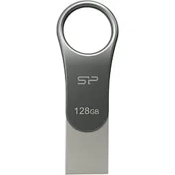 USB флеш-накопичувач Silicon Power Mobile C80 128GB USB-A + USB-C 3.2 Silver (SP128GBUC3C80V1S) [134979]