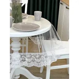 Силиконовая скатерть с белым кружевом Блюмарин 10 см 120х100 см