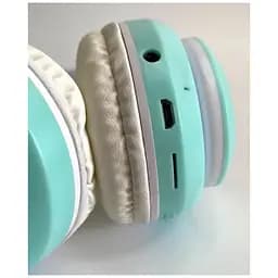 Бездротові дитячі навушники Cat Ear STN-28 Bluetooth з котячими вушками, що світяться бірюзові - мініатюра 6