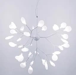 Сучасна каскадна листова люстра в білому кольорі на 27 ламп Line.F Колір плафона Графітовий