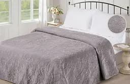 Покрывало однотонное Love You 66, велюр, 200х150 см, серое (8166)