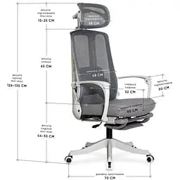Крісло Mealux M4 Air Massage з масажним ефектом Grey (HF-M4 M/G) - мініатюра 2