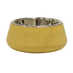 Миска для тварин 0,47 л Croci Bambooo бамбукове волокно/нержавійка 14 см жовта